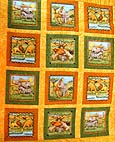 Central segment of Serengeti quilt for St. Gerard's Raffle. Andrea Taylor photo. Central segment of Serengeti quilt for St. Gerard's Raffle. Andrea Taylor photo.