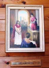 The First Station, "Pilate condemns Jesus to die," painted by Mrs. Camilla Roberts, St. Gerard's parishioner. Suzanna Wright photo.